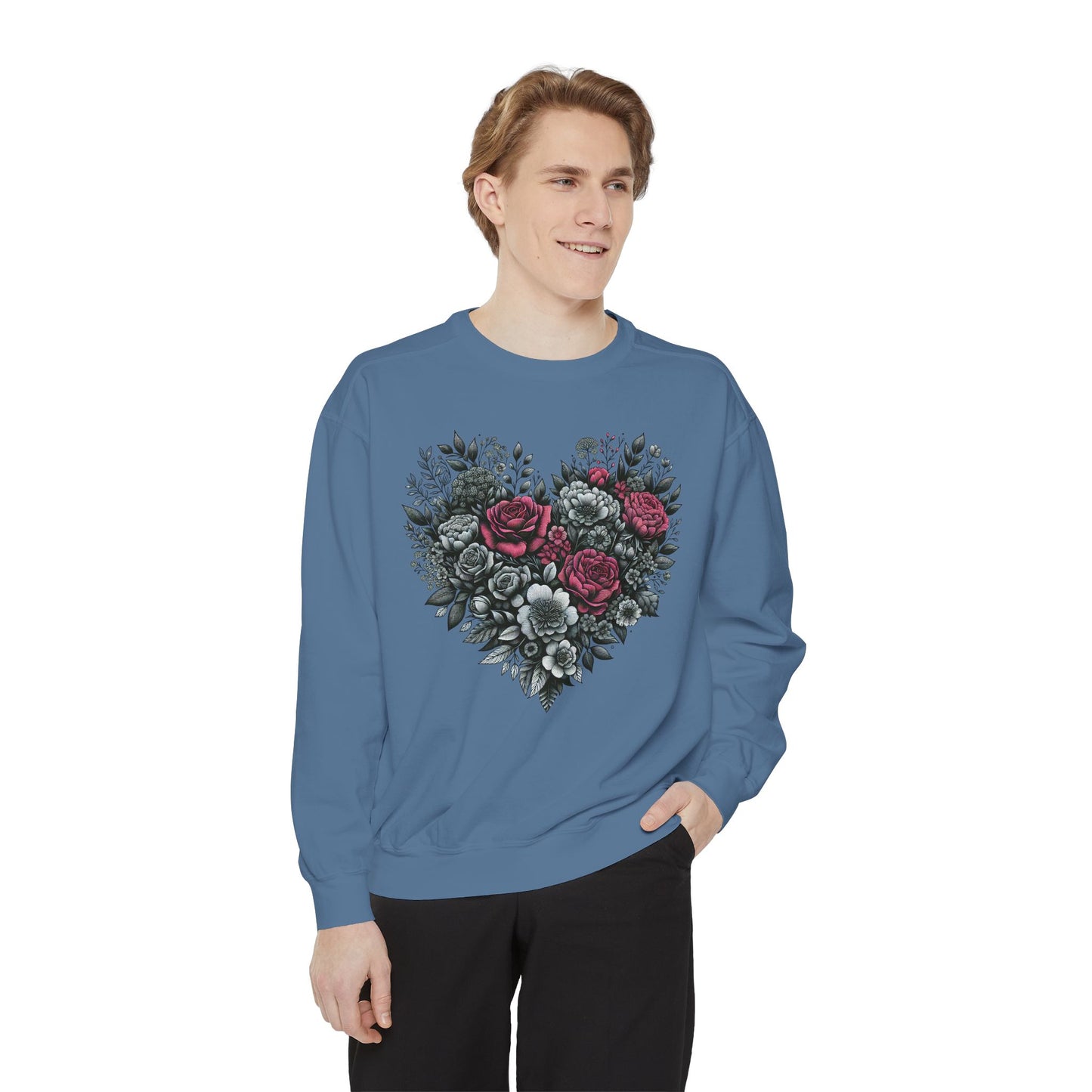 Valentine Sweatshirt | Nature | Love |Heart with roses