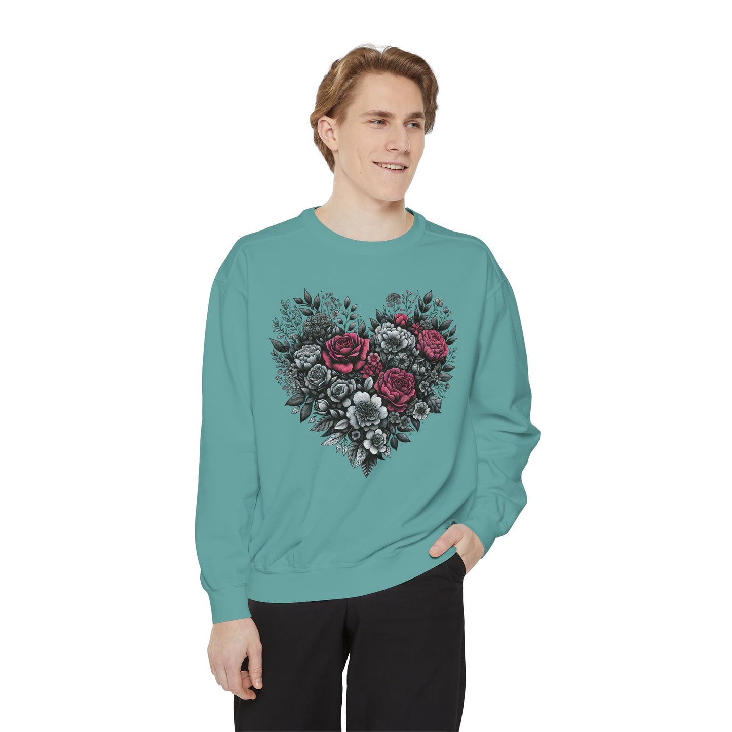 Valentine Sweatshirt | Nature | Love |Heart with roses