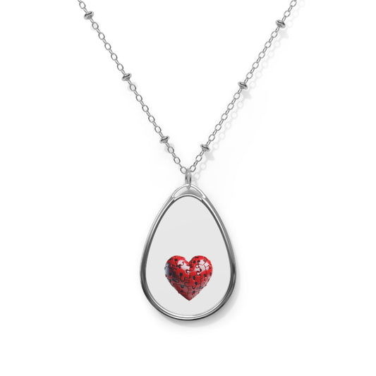 Oval Necklace | valentine neckless | neckless with a heart