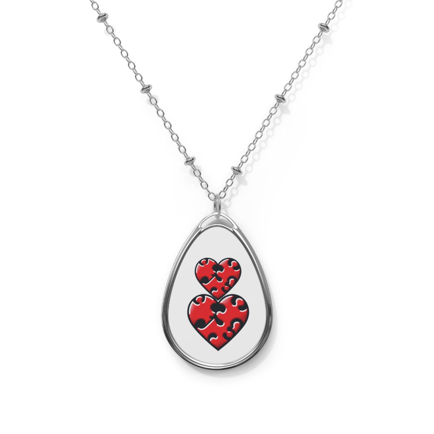 Oval Necklace | valentine gift | neckless with hearts