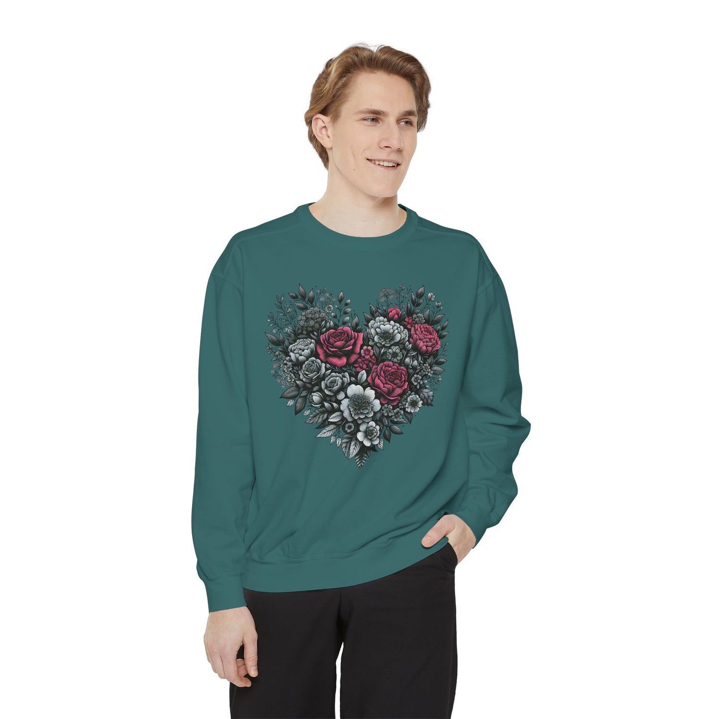 Valentine Sweatshirt | Nature | Love |Heart with roses