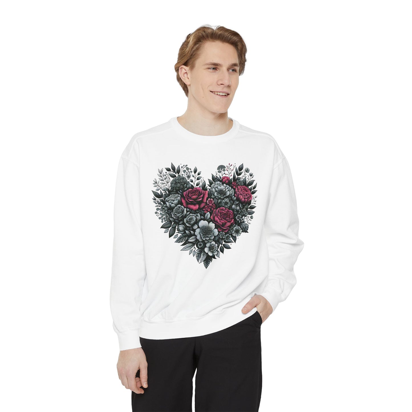 Valentine Sweatshirt | Nature | Love |Heart with roses